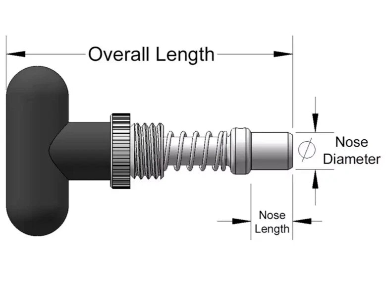 Weld Mount Spring Loaded T-Handle for Innovative Components PI1, 2T1.5-B-TR6