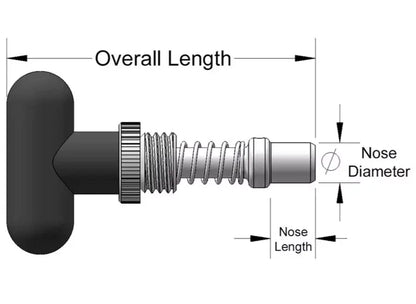Weld Mount Spring Loaded T-Handle for Innovative Components PI1, 2T1.5-B-TR6