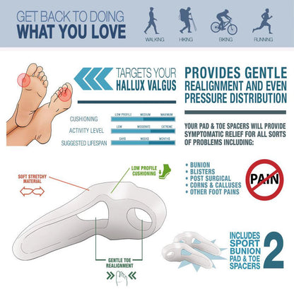 1 Pair Silicone Gel Bunion Toe Corrector for Orthotics Pain Relief