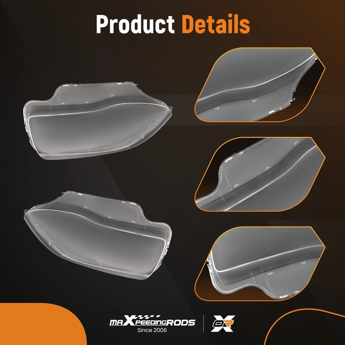 Set of 2 Headlight Lens Covers for BMW E81 E82 E87 E88 1M (2003–2011) 63117181290