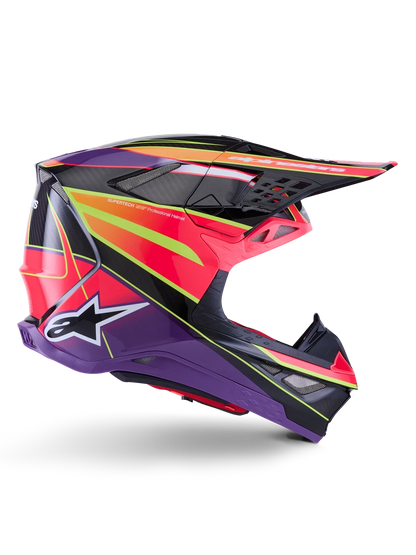Alpinestars Supertech Helmet for Offroad (2022–2024) - Medium Pink/Violet/Yellow Fluo