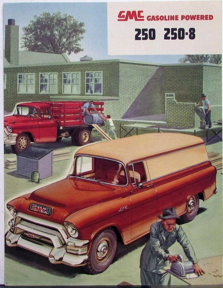 1955 GMC 250 Pickup Panel Platform Truck Sale Brochure Folder