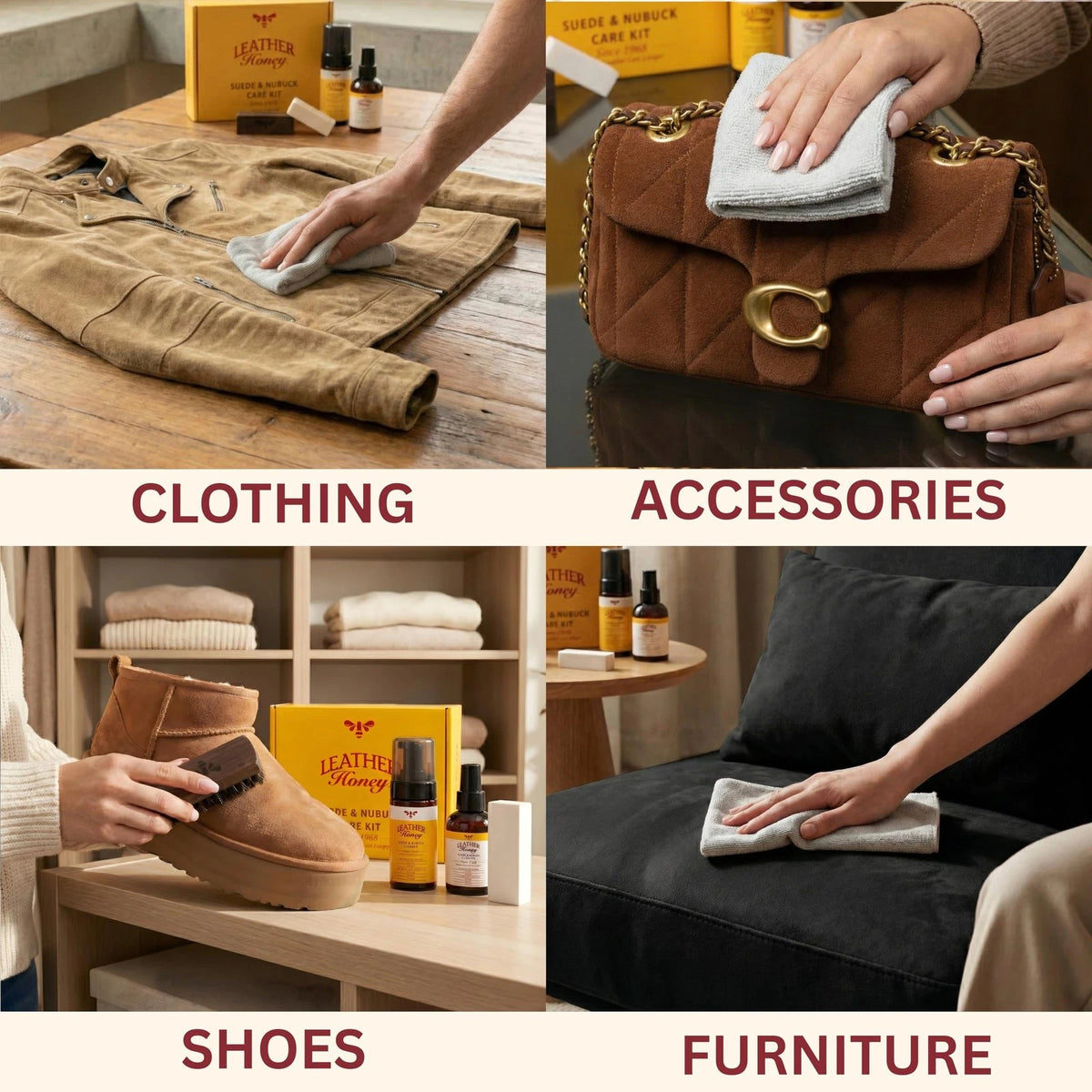 Leather Honey Suede & Nubuck Care Kit for Automotive Upholstery