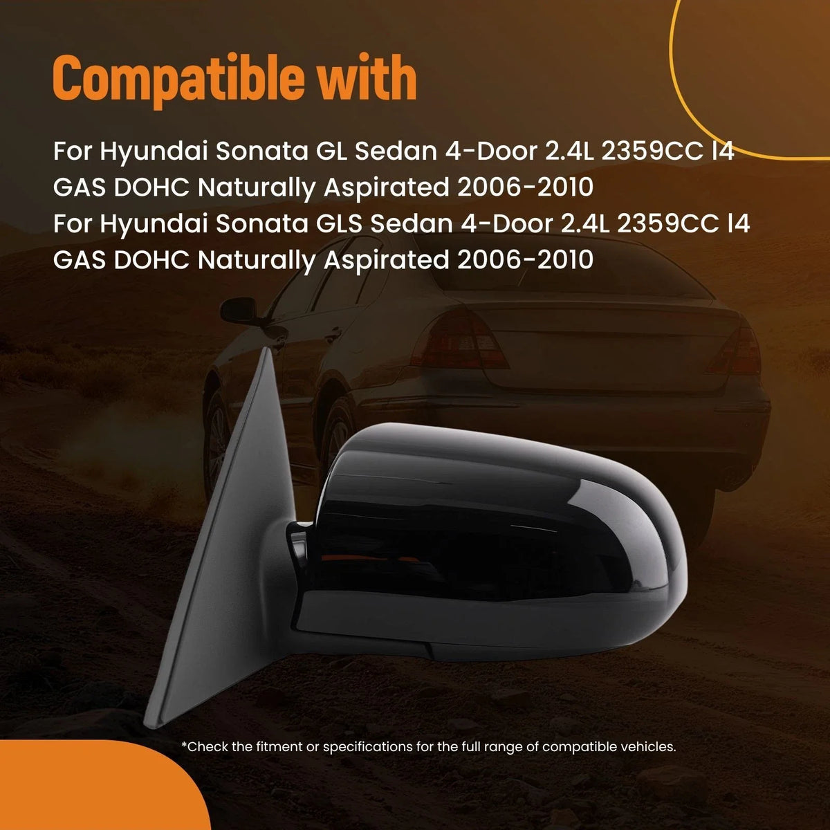 Left Power Mirror for Hyundai Sonata 2006–2010 Heated 876103K900