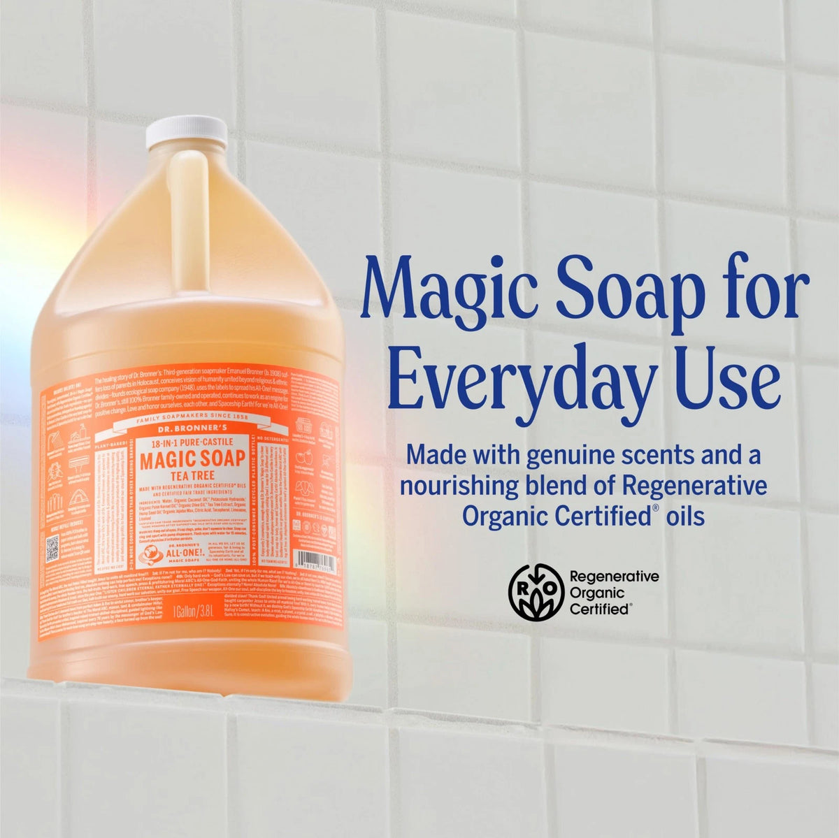 Tea Tree Pure-Castile Magic Soap Liquid for All Uses (32 Fl Oz)