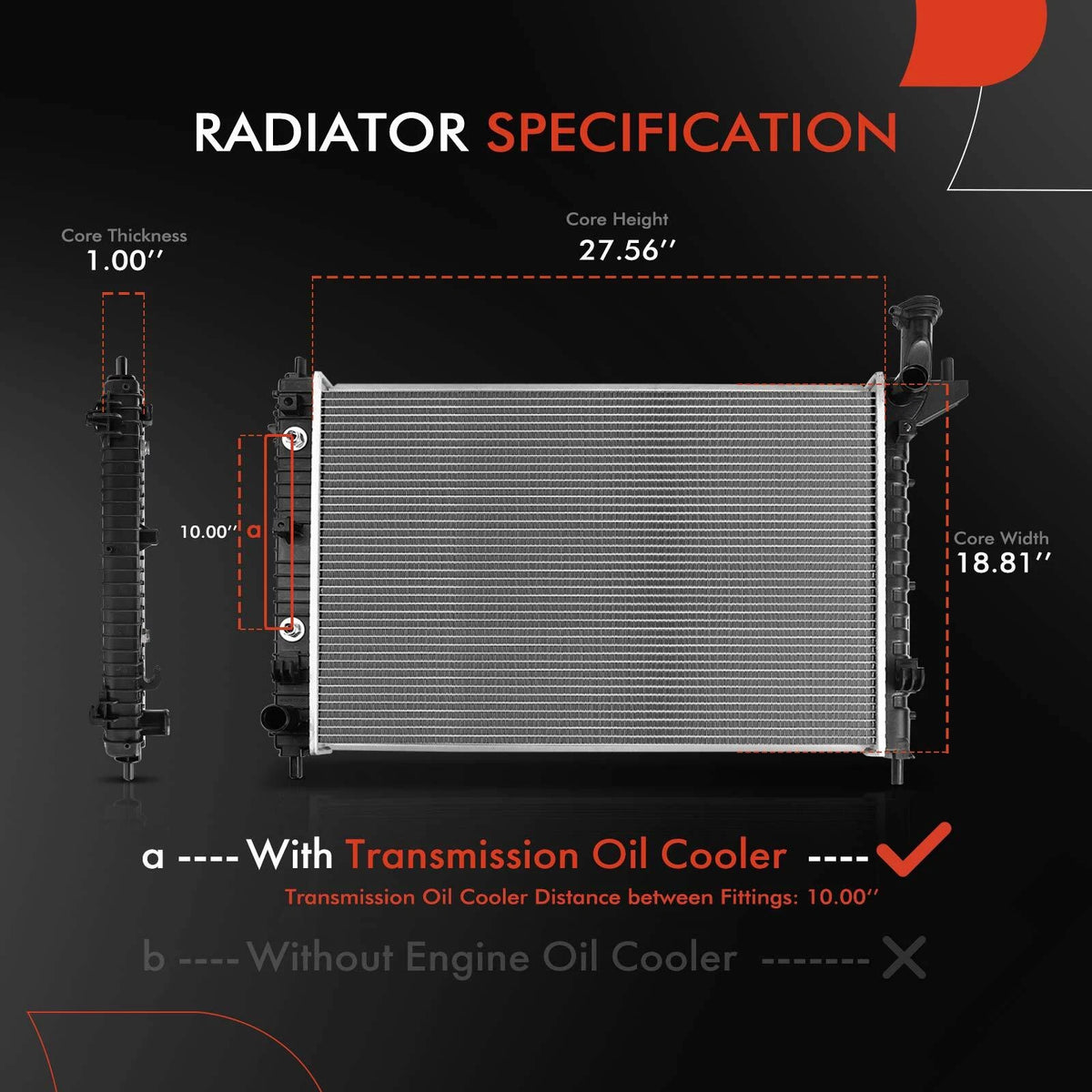 Radiator & Dual Cooling Fan Assembly for Chevy Traverse (2009–2017) - 15226663, 20972760, 23434158, 25927026, 621390