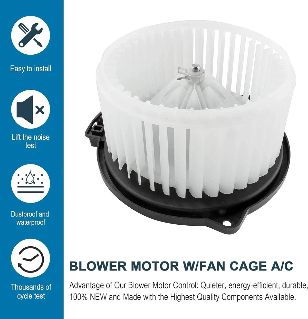 AC Heater Blower Motor with Fan Cage for 2000–2006 Toyota Tundra (Pickup)