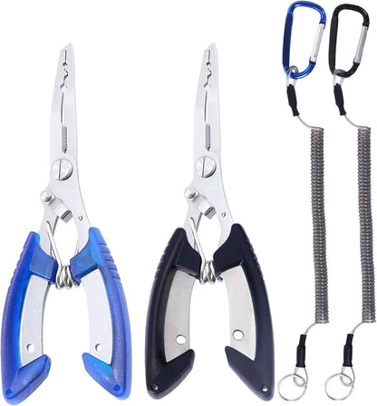 Multi-Functional Fishing Pliers with Safety Lanyards - Corrosion-Resistant