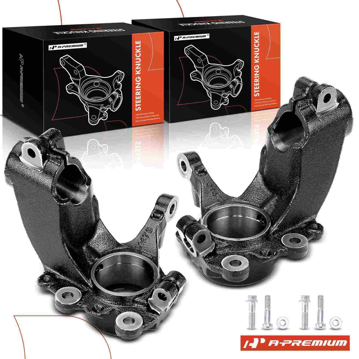 Pair Front Steering Knuckle for Ford Transit Connect (2014–2018) DV6Z3K185A, DV6Z3K186A