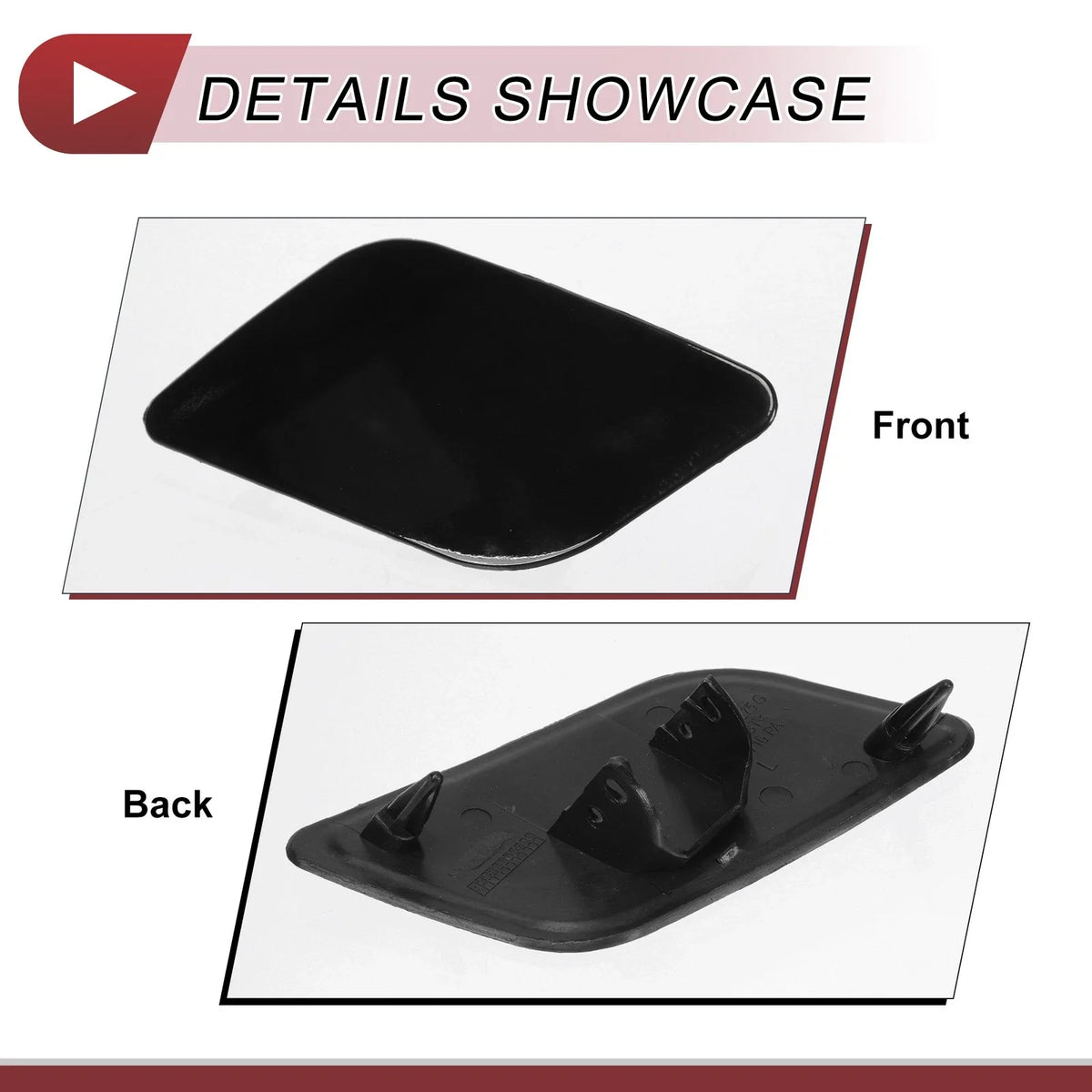 Front Left Washer Nozzle Cover Cap for Audi Q7 (2010–2015) 1 Pcs Black
