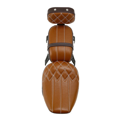 Driver Passenger Seat with Pad for Indian Scout Bobber Sixty (2018–2023) Desert Tan