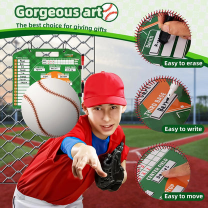 Magnetic Baseball Lineup Board for Baseballs (11 inches x 12.5 inches)