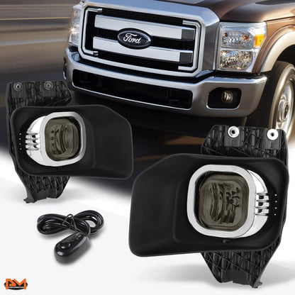 Smoked Lens Fog Lights with Switch for Ford Super Duty (2011–2016)