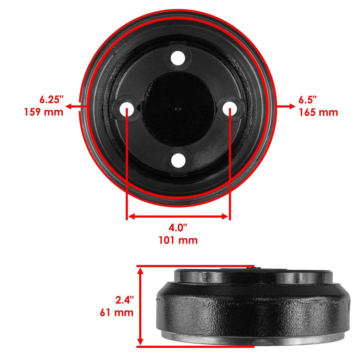 Brake Drum for Club Car XRT 850 / XRT 900 (DR103 - MA, 101791101, 1018232)