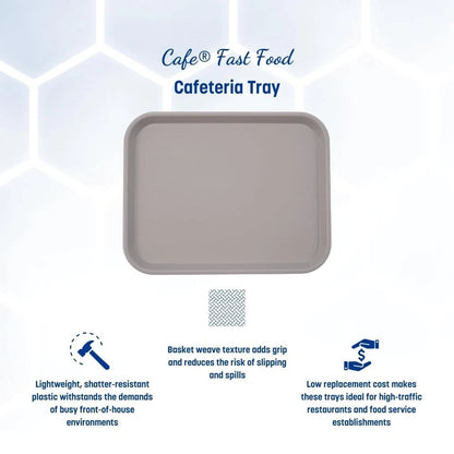 Set of 12 Gray Cafeteria Trays for Fast Food Restaurant (Commercial)