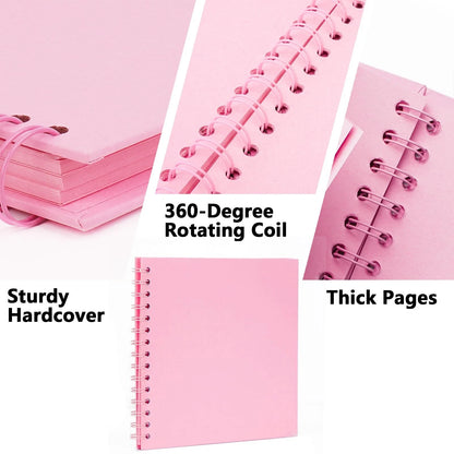8x8 Inch Scrapbook Photo Album for DIY Projects (Spiral, 40 Pages, Pink)