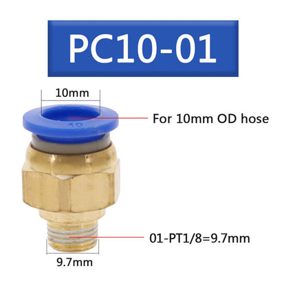10PCS 3/8" OD Tube X 1/8" NPT Pneumatic Fitting for Air Systems