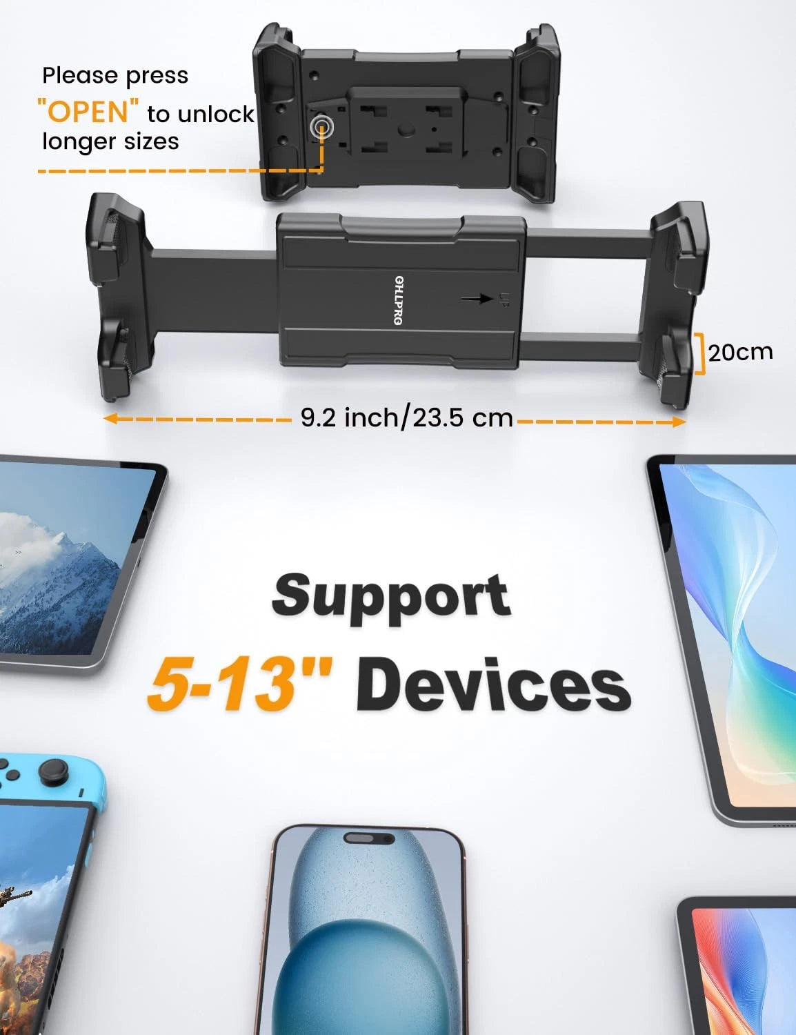 Aluminum Tablet Wall Mount Holder for iPad (2010–2023) - 360° Adjustable Arm
