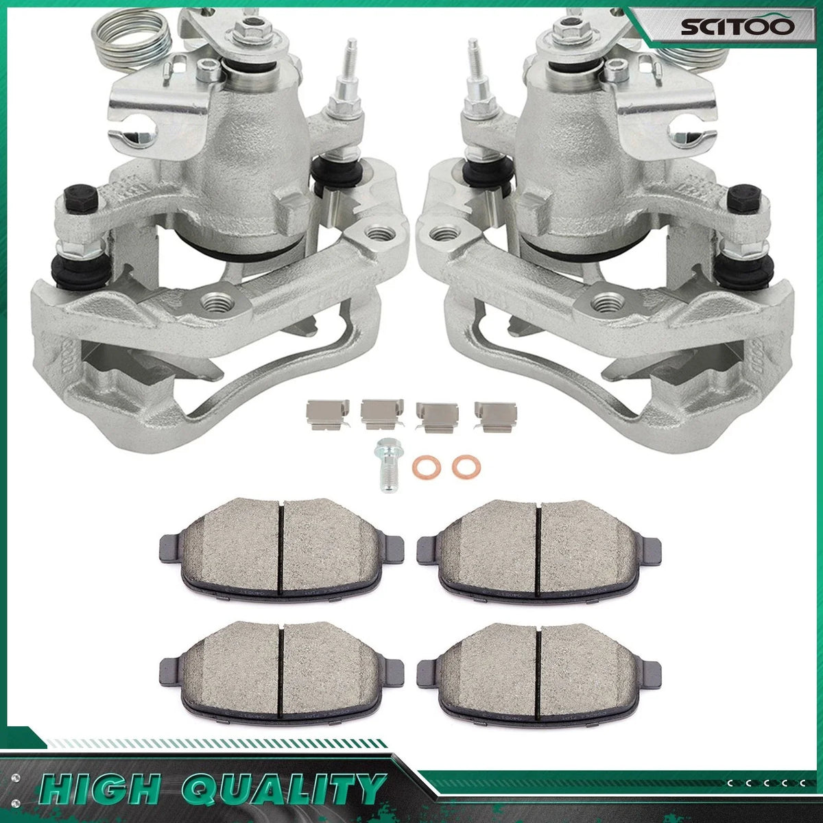 Rear Brake Calipers w/ Bracket & Ceramic Pads for Ford Edge (2011–2014)