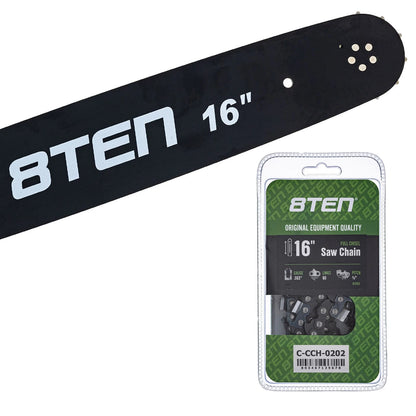 8TEN 16" Chainsaw Guide Bar & 2 Chains .063 3/8 60DL for Stihl 066 MS 660 (1996–2023)