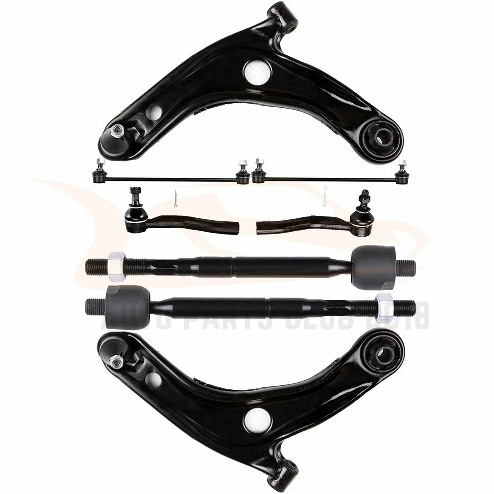 Set of 8 Suspension Control Arms Tie Rods Sway Bars for Toyota Yaris (2007–2008)