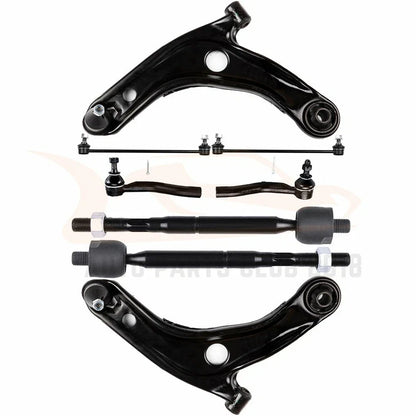 Set of 8 Suspension Control Arms Tie Rods Sway Bars for Toyota Yaris (2007–2008)