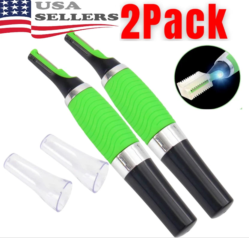 2X Nose Ear Face Neck Eyebrow Hair Mustache Beard Trimmer Clipper