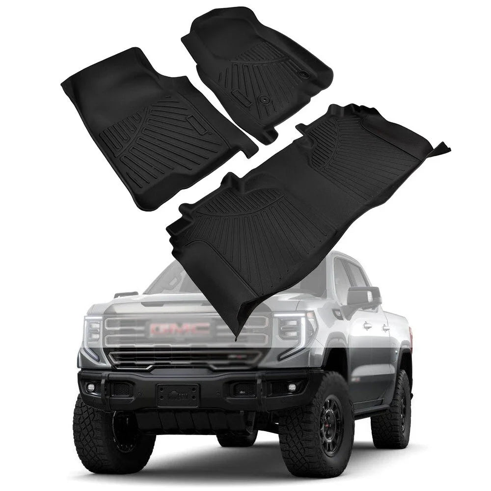 Set of 3 All Weather Floor Mats for GMC Sierra 1500 Crew Cab (2019–2025)