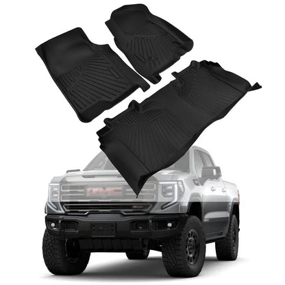 Set of 3 All Weather Floor Mats for GMC Sierra 1500 Crew Cab (2019–2025)