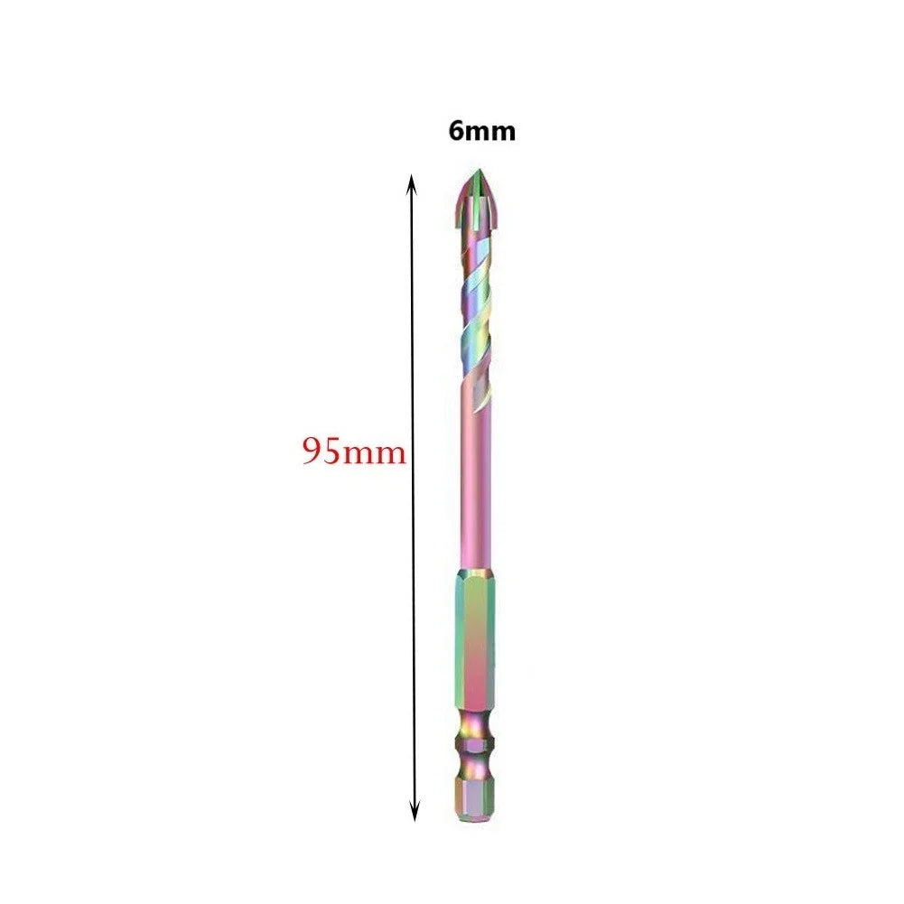 Set of 4 Carbide Drill Bits for Glass Wood Metal Tiles (6mm, 8mm, 10mm, 12mm)
