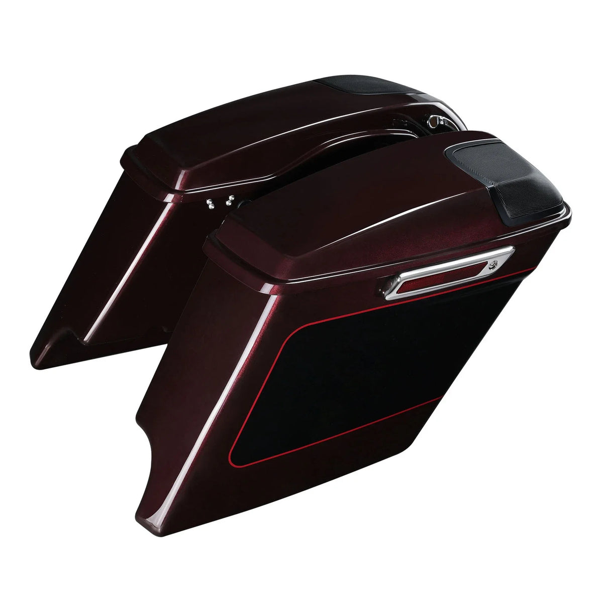 5" Hard Saddlebags for Harley Street Glide (2014–2023) Midnight Crimson/Vivid Black