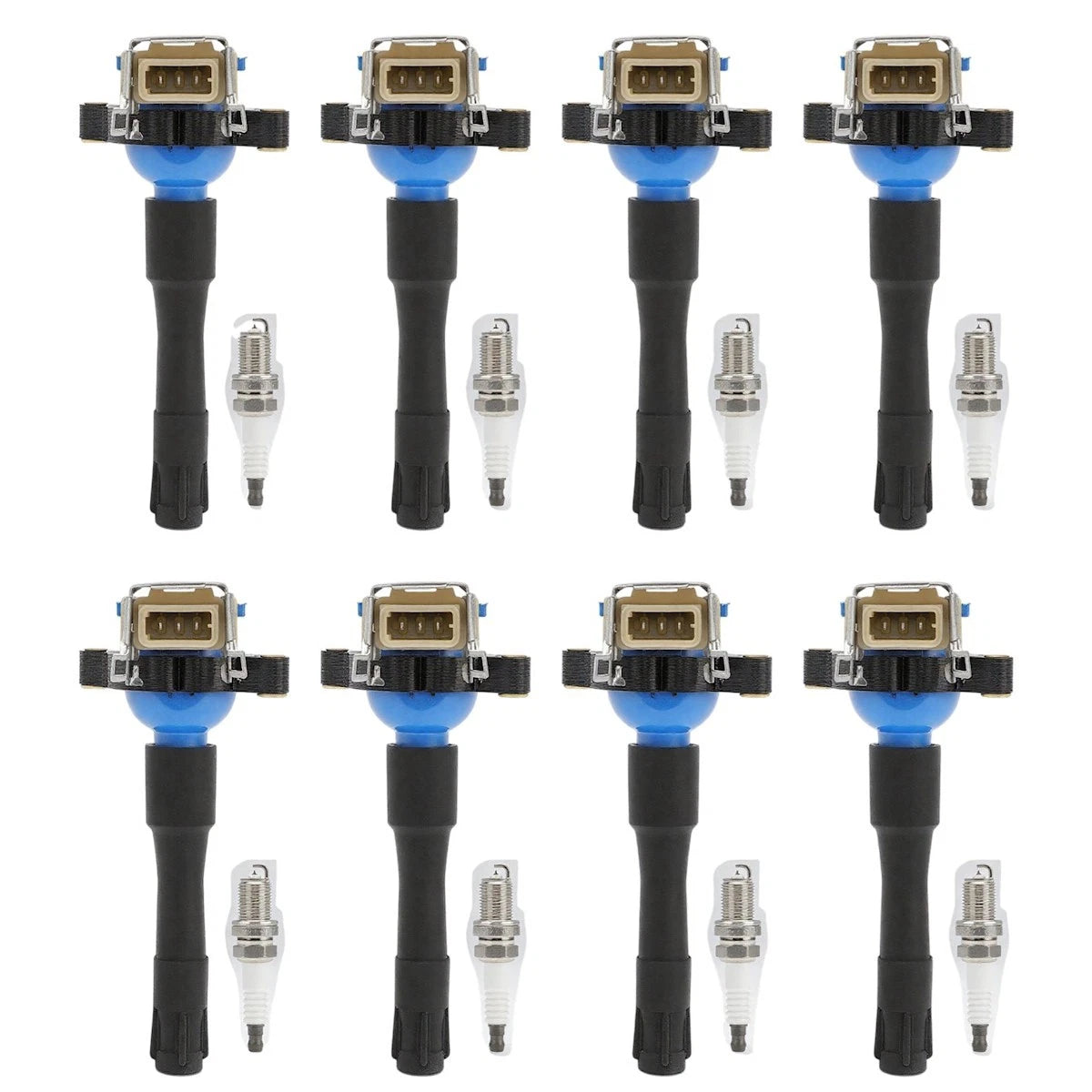 Set of 16 Ignition Coil and Spark Plug Kits for 5 Series 740 (2002–2005) - 18084956, UF354, 12131703227, 12131703228, 7092, BKR6EGP