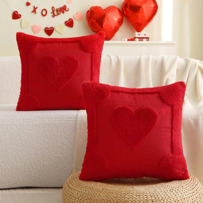 Set of 2 Valentine's Day Pillow Covers 18x18 Inch Red Arrow Decor