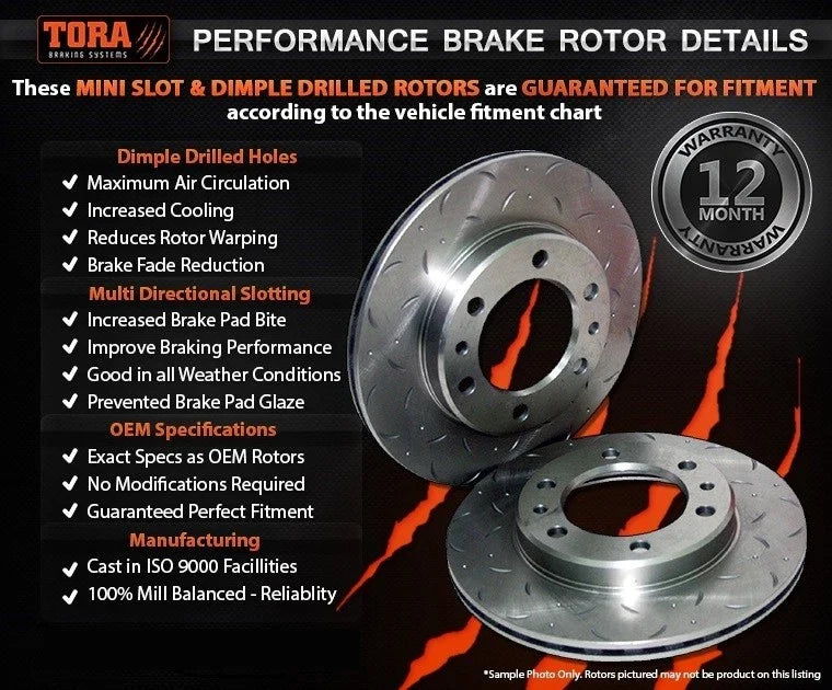 Front Slotted Disc Brake Rotors & 4WD Pads for Landcruiser 200 (2007–2021)