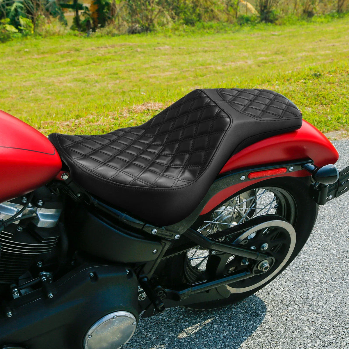 Black Driver Rider Passenger Seat for Harley Softail Street Bob FXBB (2018–2025)