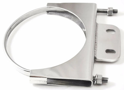 U-Bolt Exhaust Bracket for 5” Stack with 1-1/2x3-3/8 Plate, Stainless (21286)