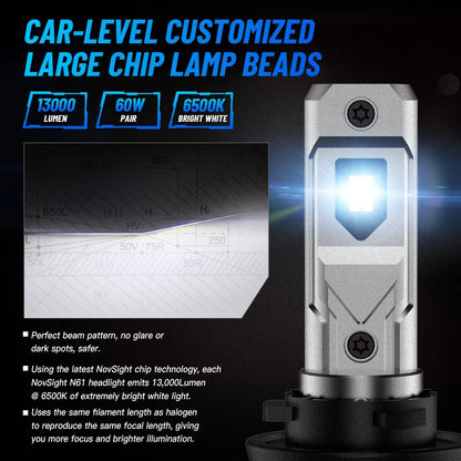 6X 9005 H11 LED Headlight Kit Fog Light Bulbs White 6500K for