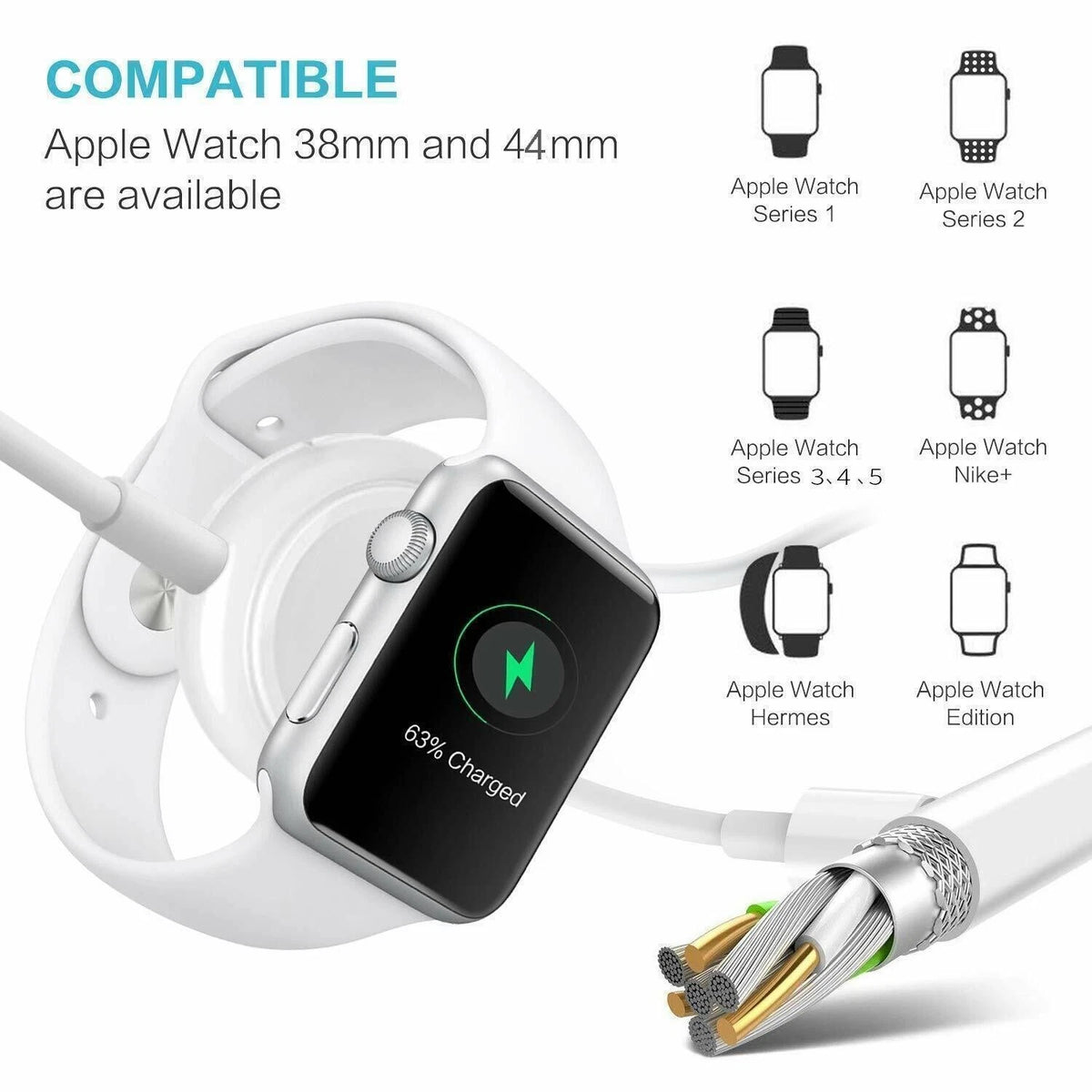 Magnetic USB Charging Cable for Apple iWatch Series 1-7/SE