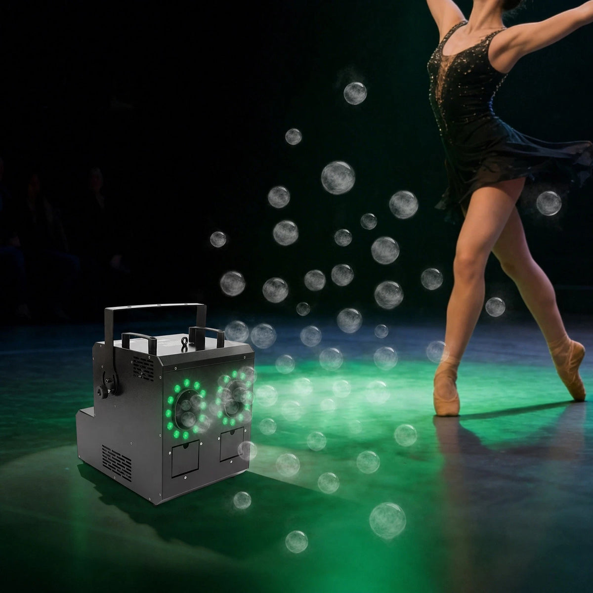 RGB LED Fog Bubble Machine with DMX Remote for Stage Effects