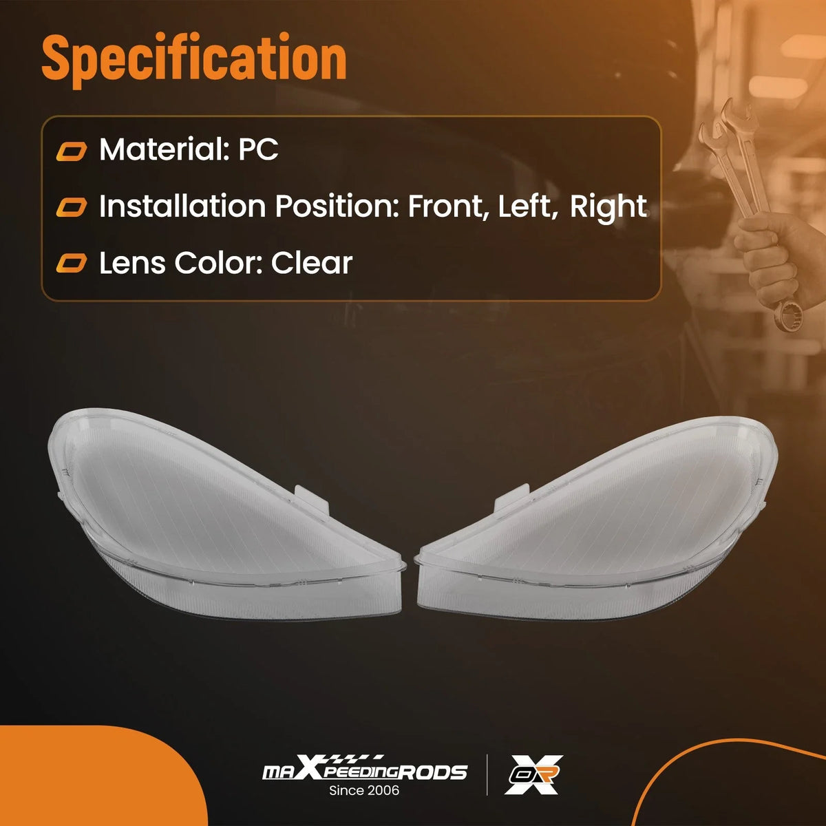 Clear Front Headlight Lens Cover for Mercedes-Benz SLK R171 (2005–2011)