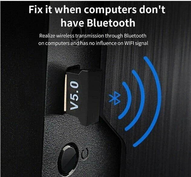2X USB Bluetooth 5.0 Earbud Speaker Adapter Dongle Receiver