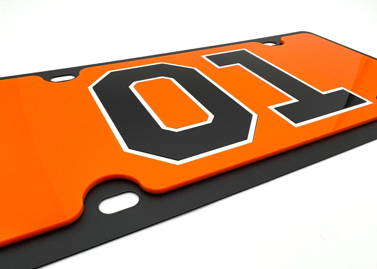 Premium License Plate for Chevrolet General Lee Black (2001–2005)