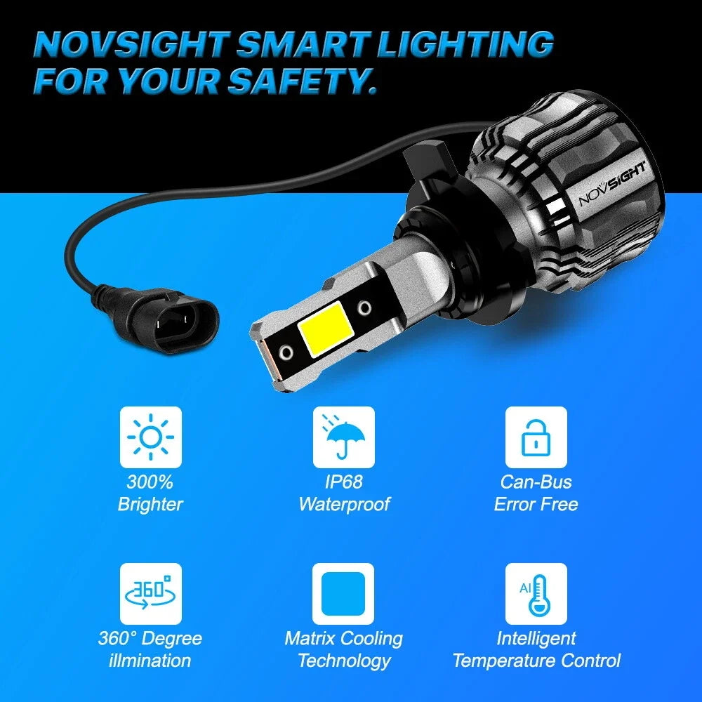9012 HIR2 LED Headlight Kit Bulb for High Low Beam (6500K, 40000LM)