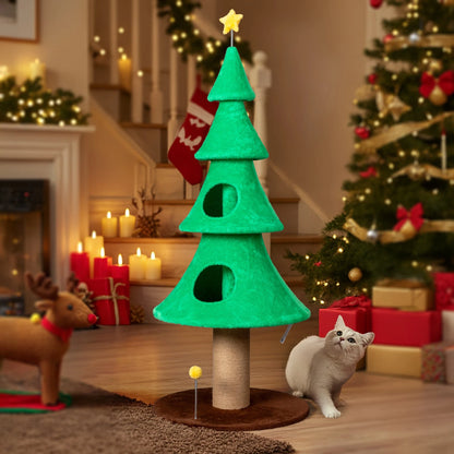 59" Large Tall Cat Tower for Indoor Use with Condos and Scratching Post