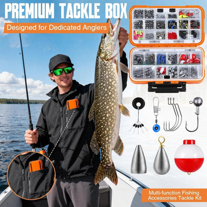 343-Piece Fishing Gear Kit with Stainless Steel Hooks & Tackle Box