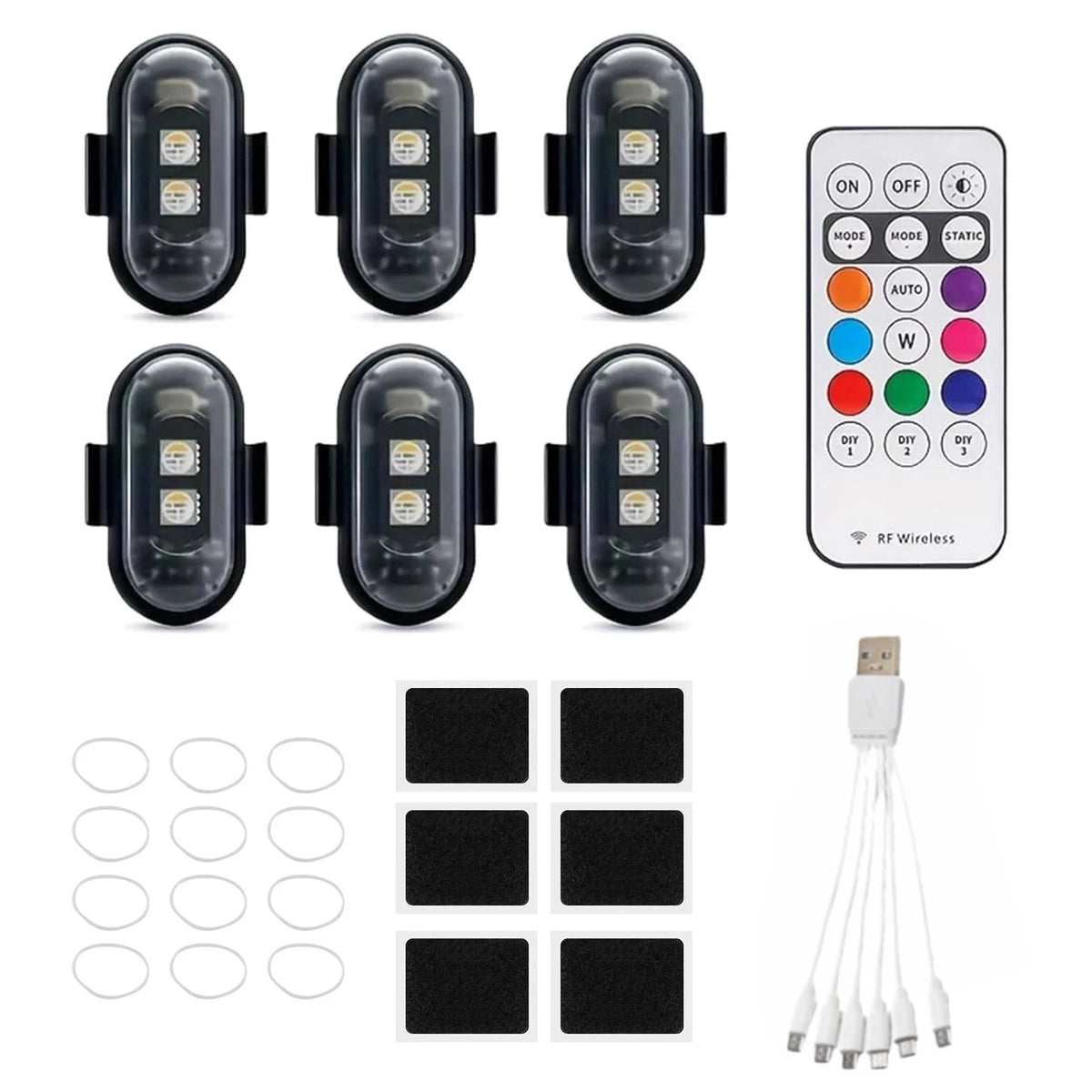 6Pcs Wireless LED Strobe Light for UTV ATV (Dose Not Apply)