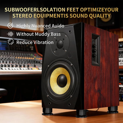 Set of 4 Turntable Isolation Feet for Speakers & Subwoofers - Black