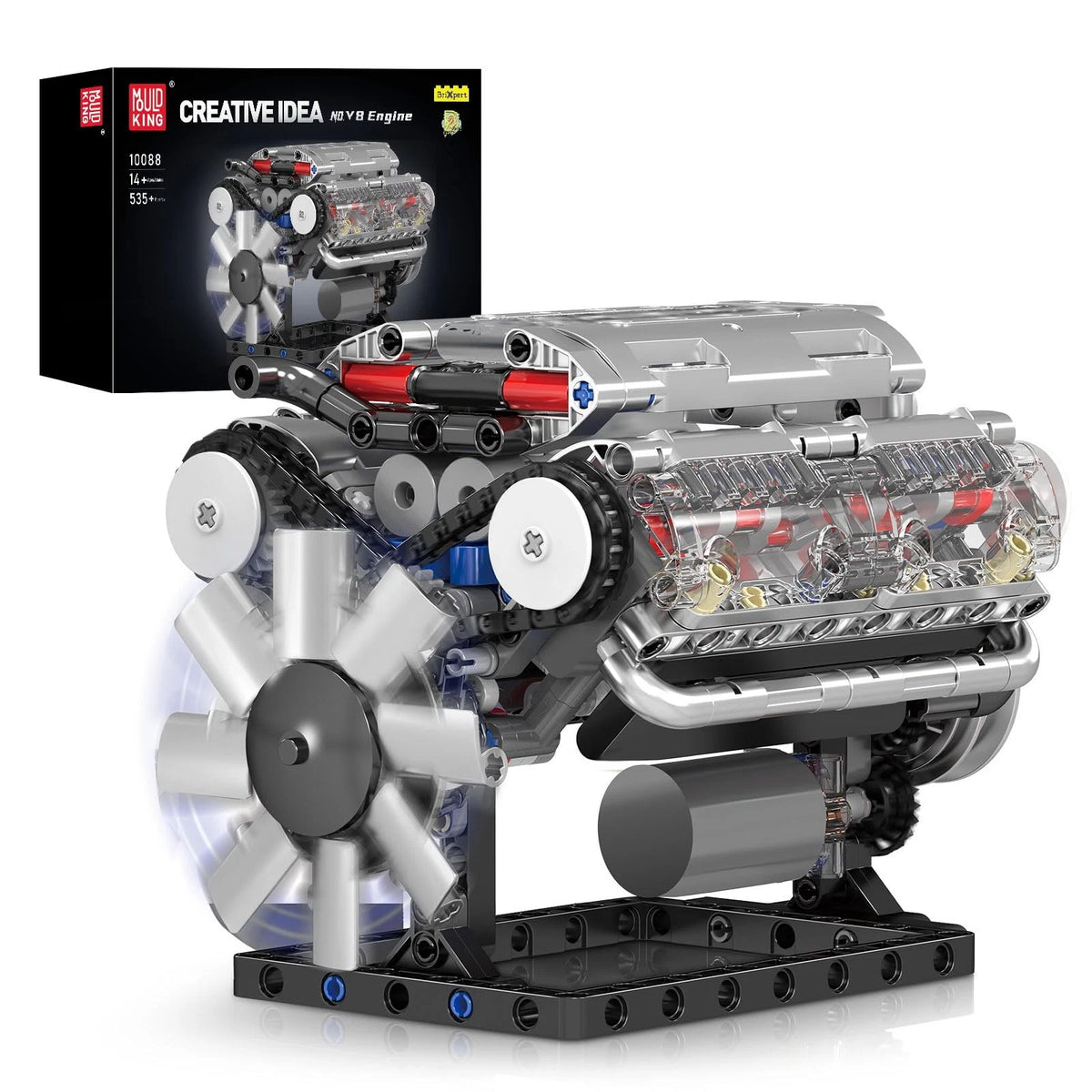 Mould King 10088 V8 Engine Model Kit for Mini Engine Building (535 Pcs)