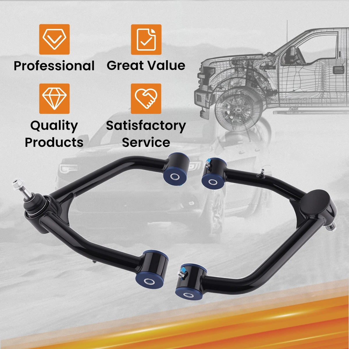 Upper Control Arms for Silverado Sierra 1500 (2007–2018) 2-4" Lift