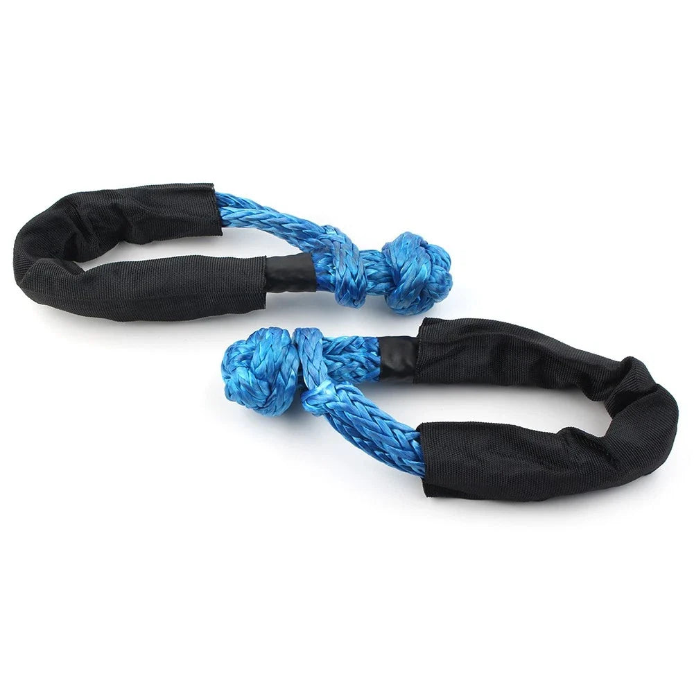2X 1/2" Synthetic Soft Shackle Recovery Straps 38000 LBS Pair